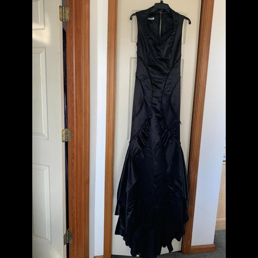 Christoforos Kotentos Black Ruffle Detail Sleeveless Gown $5000